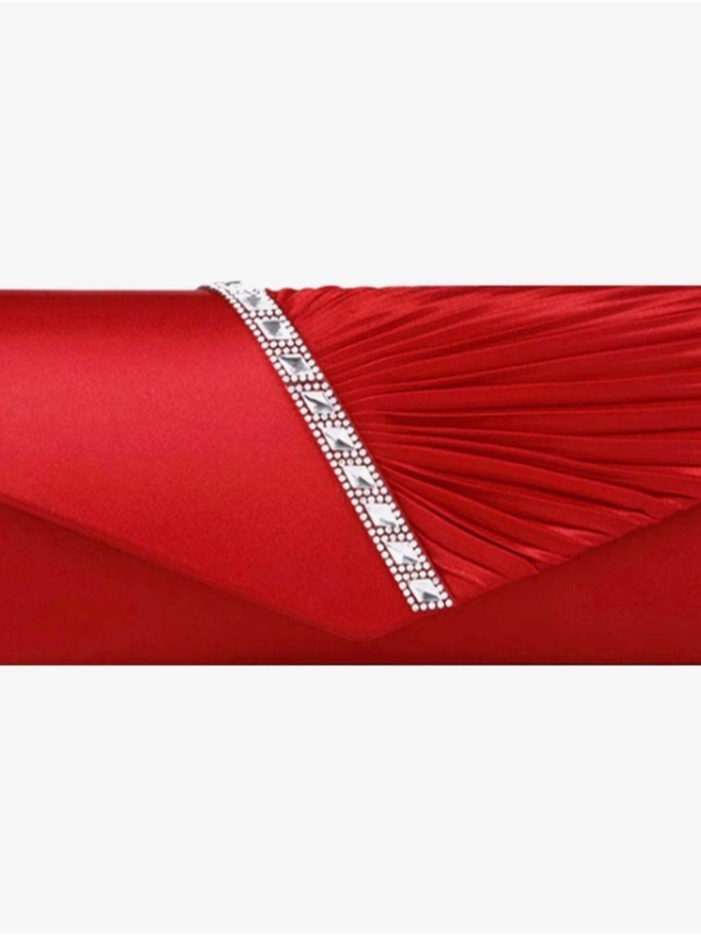 Red Clutch with Rhinestone Trim